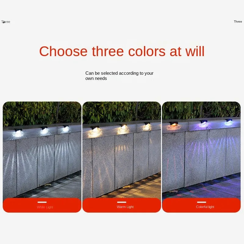 Warm White LED Solar Step Lamp Path Stair Outdoor Garden Lights Waterproof Balcony Light Decoration for Patio Stair Fence Light