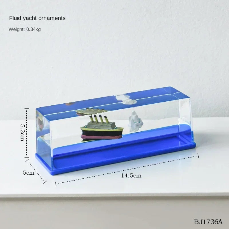 Going Merry Floating Ship Thousand Sunny Barcos Floating Boat Ship Fluid Liquid Titanic Cruise Ship Hourglass Fluid Drift Bottle