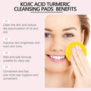 40PCS Turmeric Kojic Acid Cleansing Pads Exfoliating Pad Reduce Acne Brighten Skin Face Washing Tool Facial Cleanser Sponges