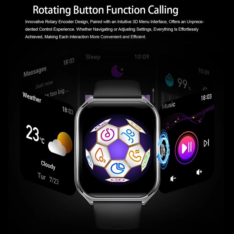 2025 New Ultra-Thin Curved Screen Smart Watch For Men Women 1.96" Amoled Pixel Display Bluetooth Call Smartwatch IP68 For Huawei