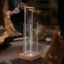 Modern Incense Burner With Glass Ash Catcher, Anti-ash Flying Incense Sticks Holder Wood Base For Home Decor Yoga Meditation