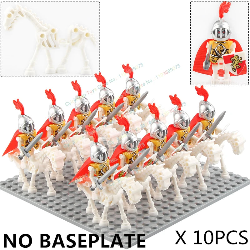 10PCS AX9815-16 Medieval Knight Skeleton Knight Accessories Shield Spear Armor Building Block bricks Action Figure Chilldren Toy