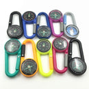 Multifunctional Smart Hiking Metal Plastic Carabiner Mini Compass Thermometer Keychain (Random Color)