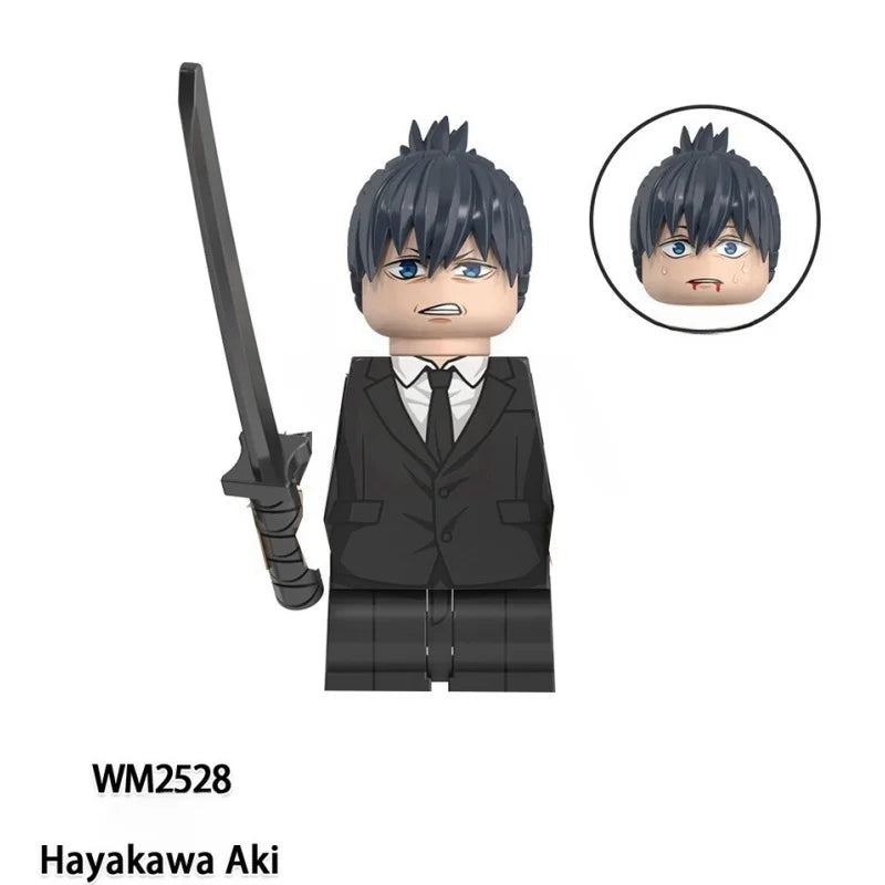 Chainsaws Man Denji Pochita Makima Power Movies Anime Building Blocks Mini Action Figures Bricks DIY Toys gifts for Children