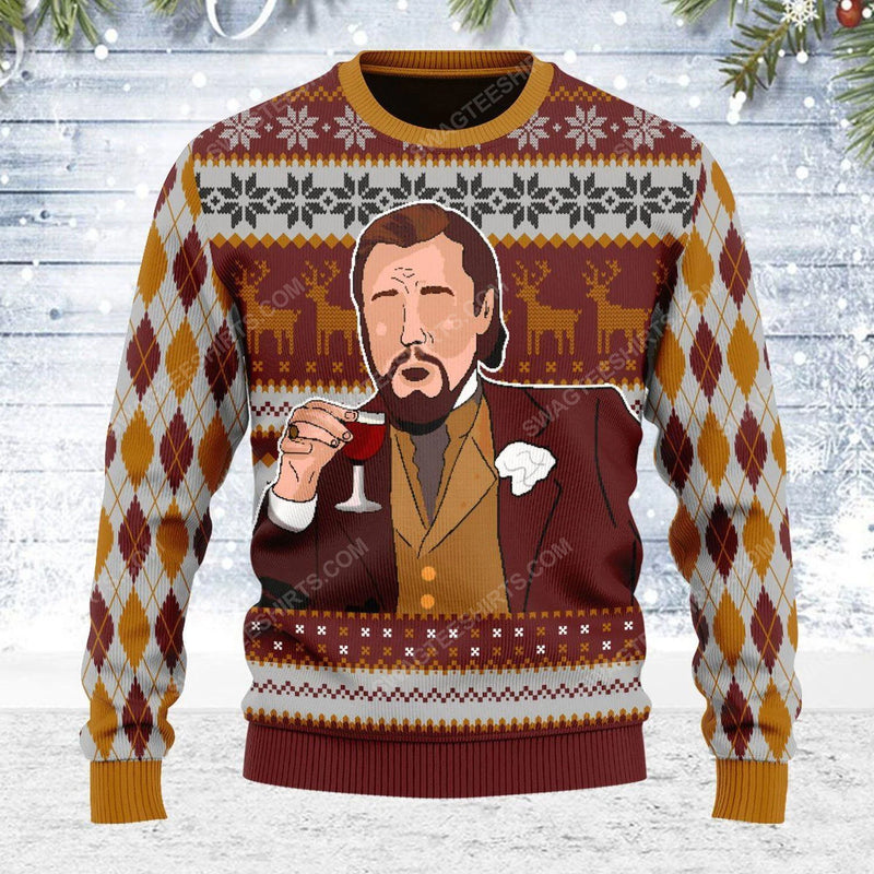 Autumn And Winter Clothing Laughing Leo DiCaprio Meme Ugly Christmas Sweater Gift Santa Clau Pullover Men 2024 3D Sweatshirt Top