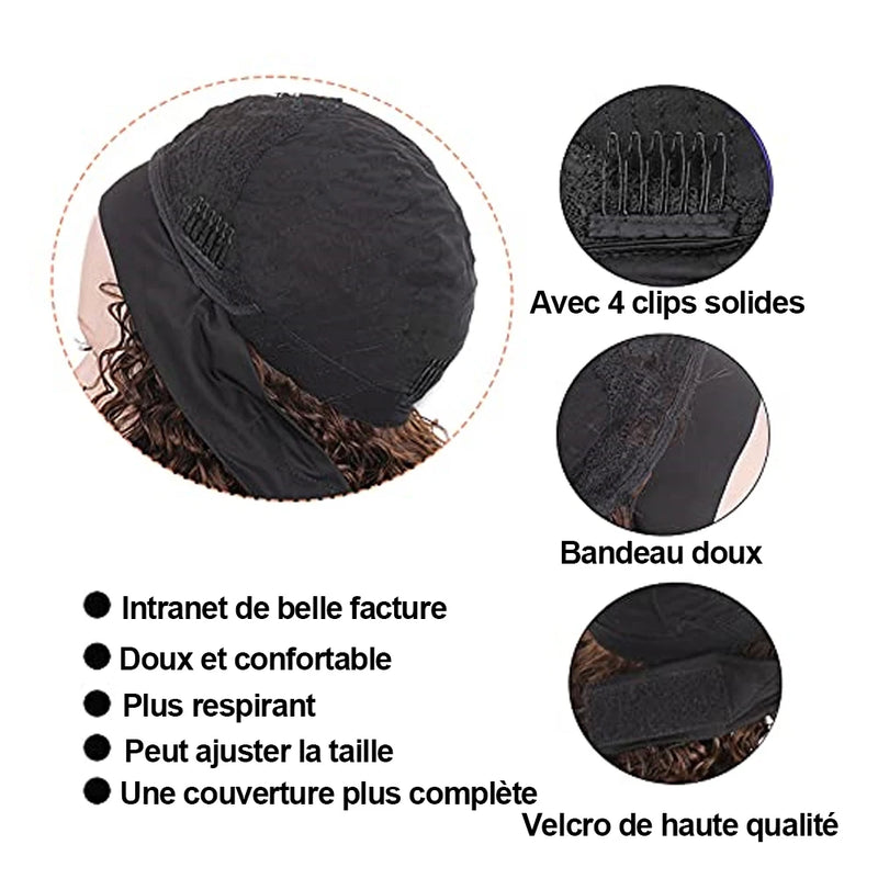 180% Brazilian Kinky Curly Headband Wig Human Hair 10-30 Inch Afro Kinky Curly Human Hair Wigs For Women Easy to Go