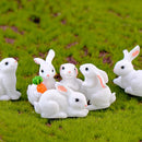 1 Pcs 12 Style Cute Rabbit Easter Miniature Hare Animal Figurine Resin Craft Mini Bunny Ornament Fairy Garden Supplies