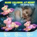LED Light Luminous Unicorn Plush Toy Night Light Glowing Cotton Cute Toy for Girls Pink Stuffed Animals Toy for Children