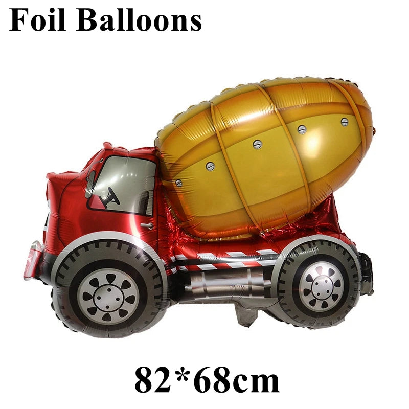 Excavator Crane Tractor Birthday Cake Topper Construction Party Cake Decor Kids Boy 1st Baby Shower One Year Happy Birthday Cake