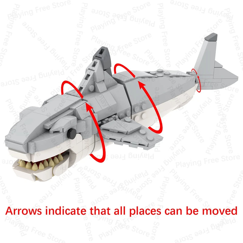 MOC Animal Brick Cat Shark Easter Bunny Deer Rabbit Compatible Building Blocks Set Assembly Toys For Children Adult Friends Gift