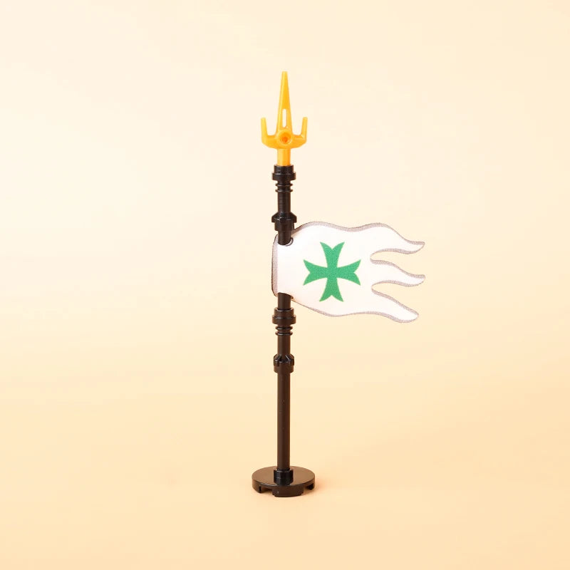 Medieval Castle Knight Figures Flag Building Blocks Ancient Holy Rome Military Army Soldier Weapons MOC Accessory Bricks Kid Toy