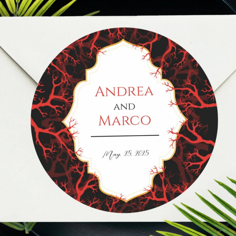 Customized wedding thank-you circular stickers, suitable for occasions such as weddings, birthdays, baptisms, and anniversaries.