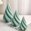 Large Rotating Conical Candle Mold DIY Christmas Tree Geometric Striped Candle Gypsum Making Silicone Mold Home Decor Gifts
