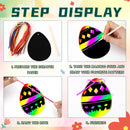 12pcs Easter Magic Scratch Paint Easter Eggs Crafts DIY for Making Holiday Gifts Egg Basket Fillers Party Decorations