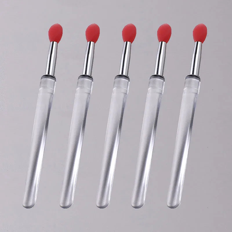 Soft Silicone Applicator Sticks Nail Powder Applying Manicure Brush Tools Washable Nail Art Silicone Pen For Uv Gel Polish