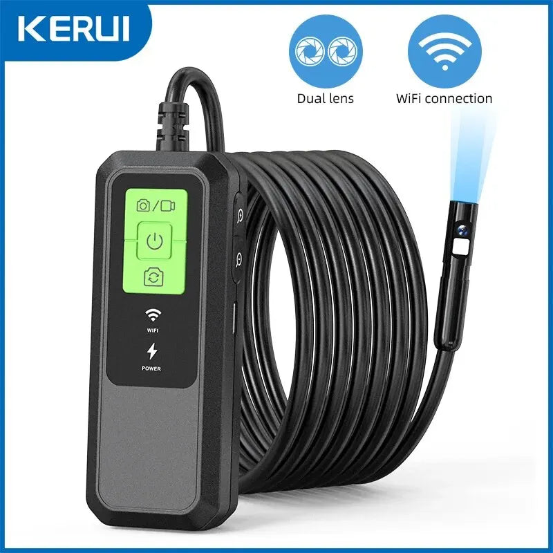 KERUI Dual Lens WiFi Borescope Inspection Camera Waterproof Snake Pipe Camera Wireless Industry Endoscope For Car Android IOS