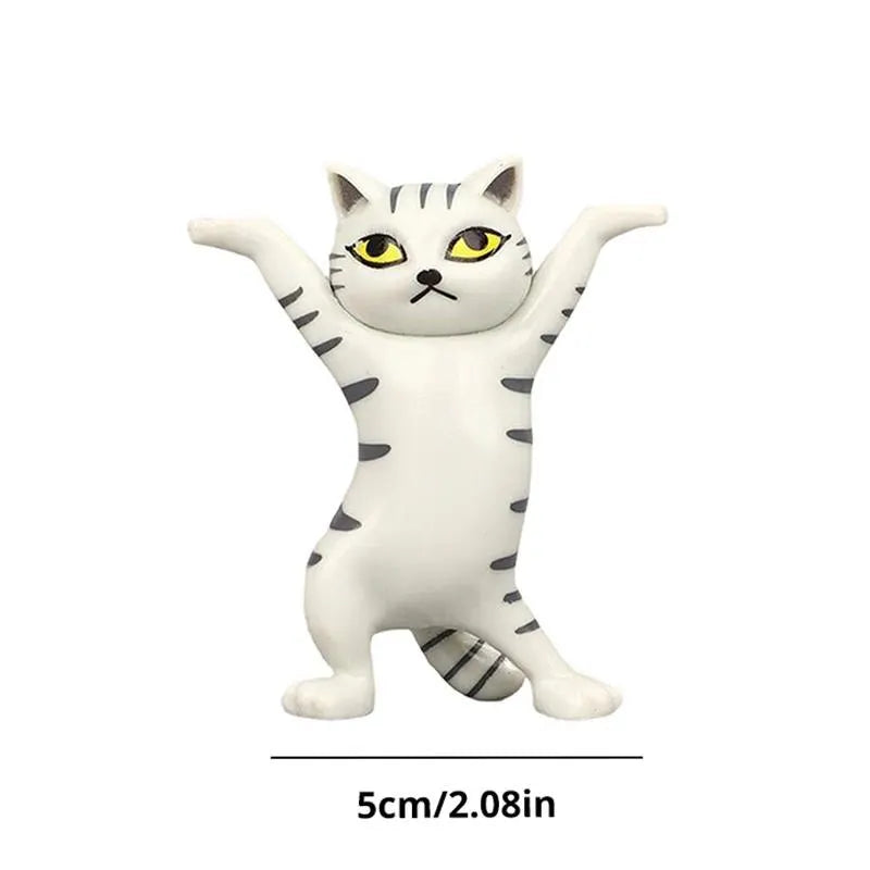 5 PCs Dancing Cat Figure Decoration Animation Cat Model Fashion Toy Enchanting Cat Capsule Toy Doll Cake Decoration