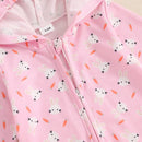 Adorable Toddler Easter  with Cute Bunny Ear Hood and Easter Egg Print - Long Sleeve Baby Romper for Spring Festivities