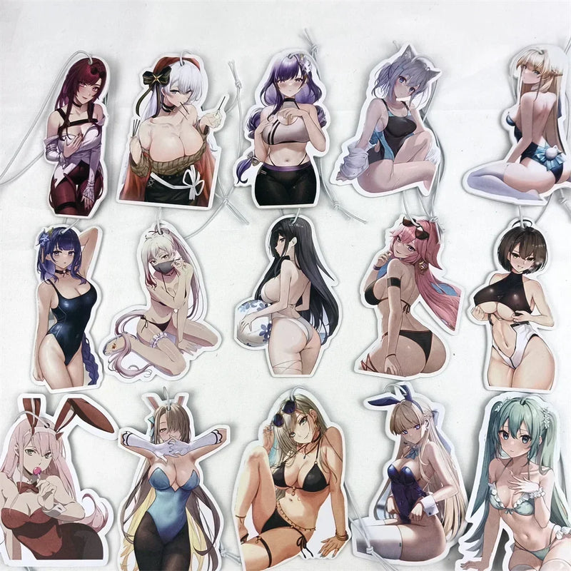 JDM Car Air Freshener Anime Sexy Girl Hanging Ornaments for Car Accessories Husband Adults Gift