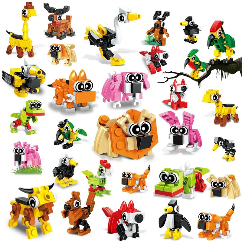 HOGOKIDS Party Favors- 20 Pack Animals Building Block  Easter Gift Goodie Bags Stocking Stuffer Prizes Xmas Birthday Gift for6+