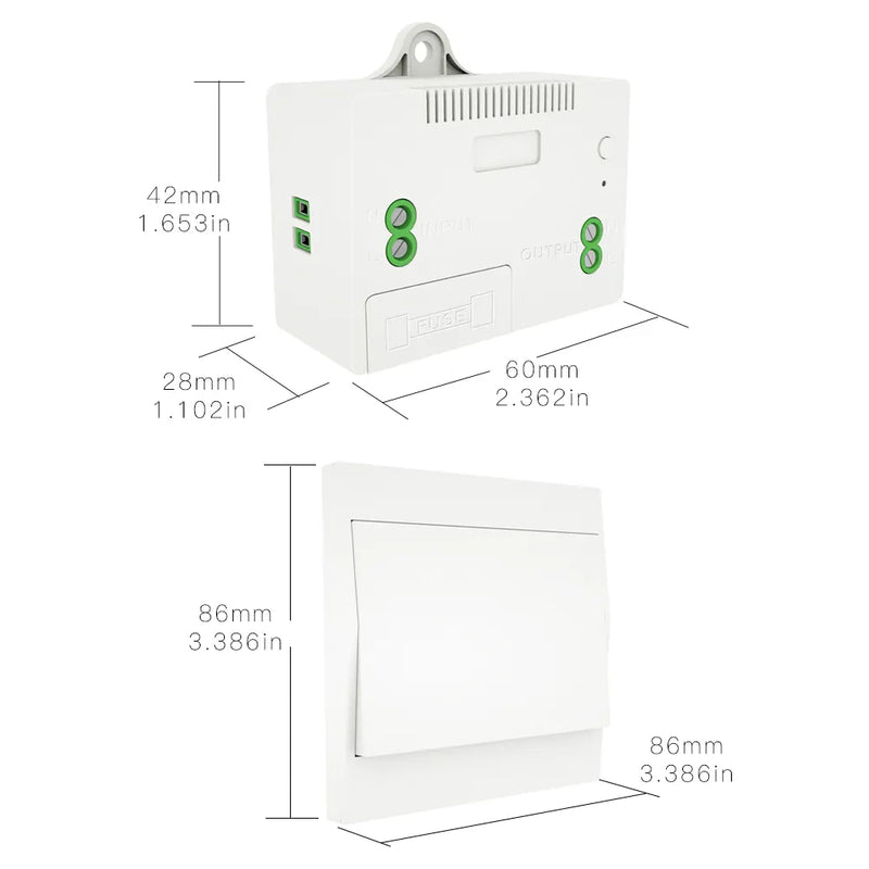 MOES RF433 Wireless Switch No Battery Remote Control Wall Light Switch Self Powered No Wiring Needed Wall Panel Transmitter.