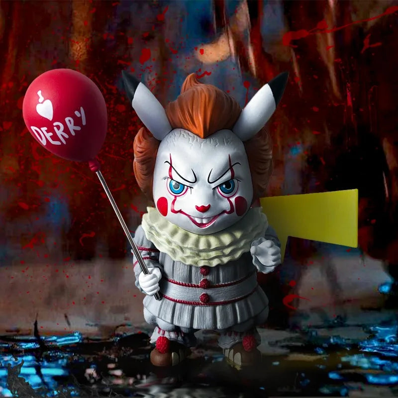 Movie Figures Stephen King's It Pennywise Cosplay Pikachu Action Figure Toys Halloween Gift Doll 11cm/4.33in