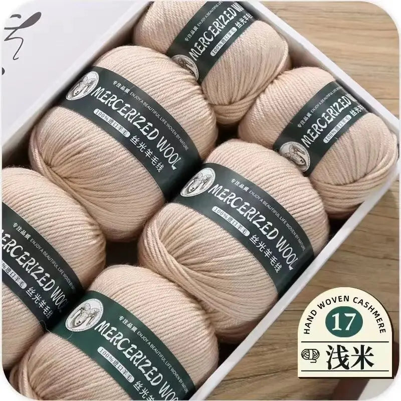 Hand-knitted Mongolian Cashmere Yarn for Cardigan Hat and Sweater, Worsted Woolen Wool, Hand-knitted Thread, 100g