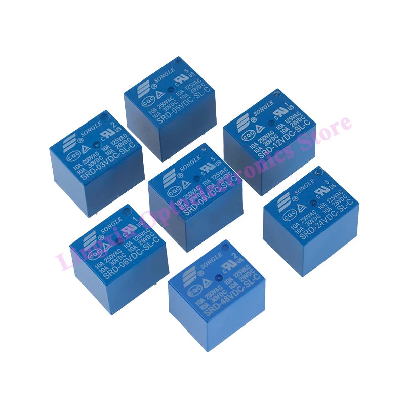 5Pcs power Relays SRD-03-SL-C SRD-05-SL-C SRD-12-SL-C SRD-24-SL-C SRD-48-SL-C 3V 5V 6V 9V 12V 24V 48V 10A 250VAC 5PIN T73