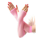 1 Pair Sexy Women Party Neon Fishnet Fingerless Long Gloves Sun Protection Sleeves Mesh Lace Thin Gloves Summer Arm Warmer
