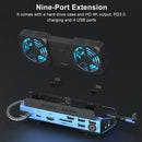 Docking Station Dual Cooling Fan 4K@60Hz 4 USB Ports PD100W Gigabit Ethernet for Steam Deck & Lenovo Legion GO