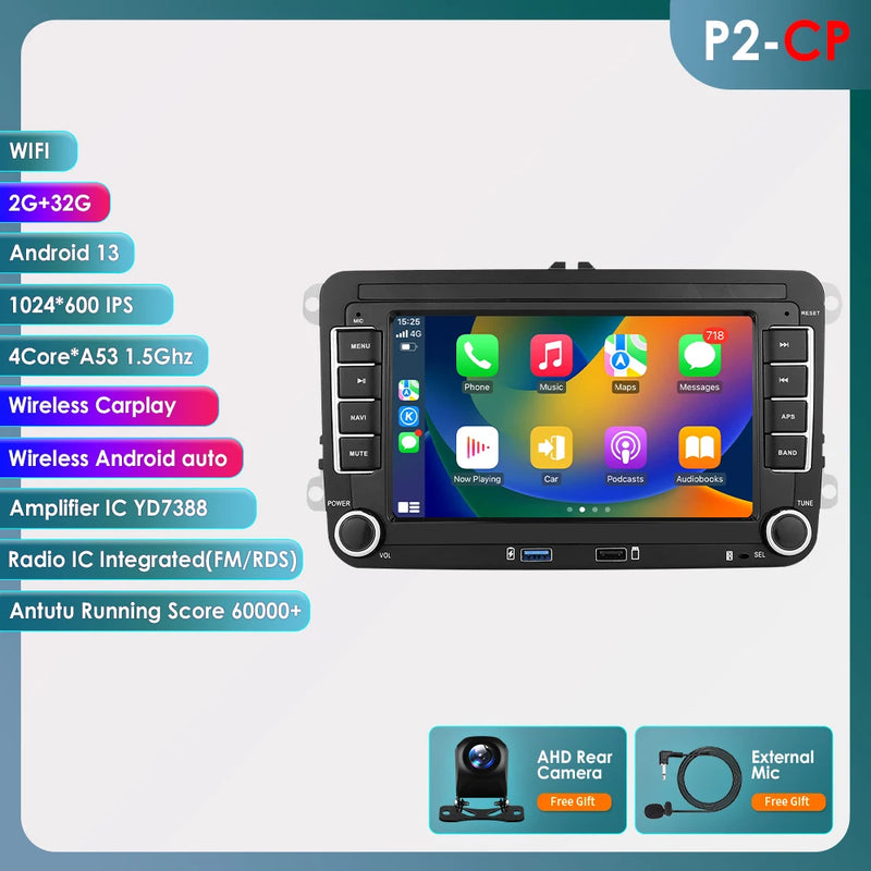 GPS Android 14 Auto Radio for Volkswagen VW Passat B6 B7 T5 Tiguan Touran GOLF POLO Carplay 4G Car Multimedia GPS 2din Autoradio