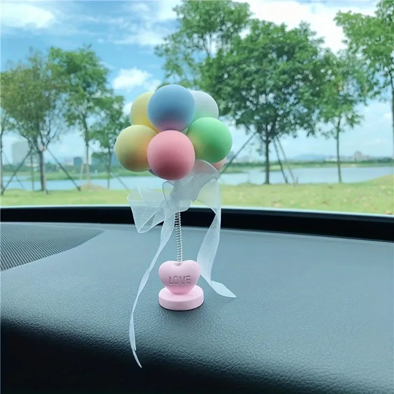 Car Ornaments Nodding Balloon Car Dashboard Decor Shaking Head Toys Bobblehead Car Accessories  accesorios para auto
