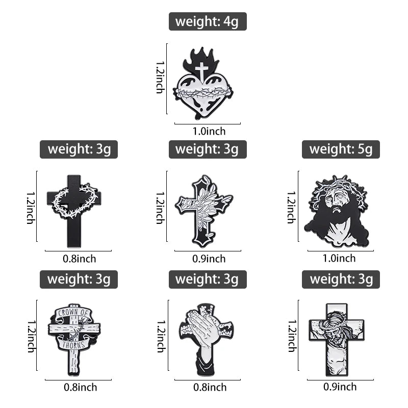 Crown Of Thorns Enamel Pin Custom Jesus Cross Religious Belief Brooches Lapel Badges Christianity Easter Jewelry Gift For Friend