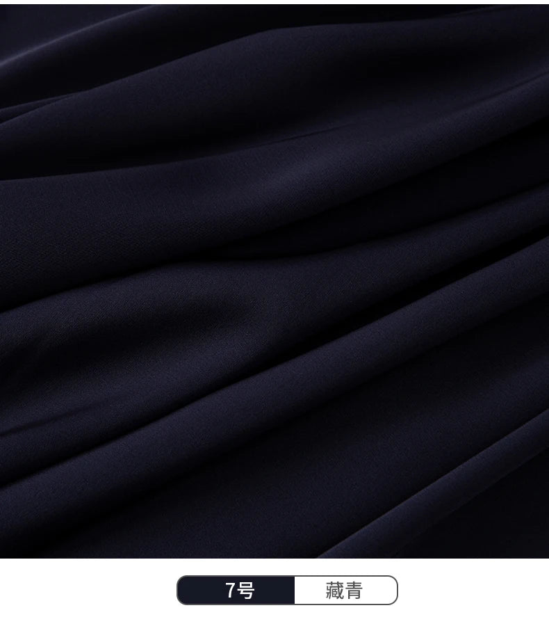 100cmX150cm Elastic Satin Chiffon Fabric By The Meter for Pajama Shirt Dress Sewing Polyester Brocade Imitation Silk Black White