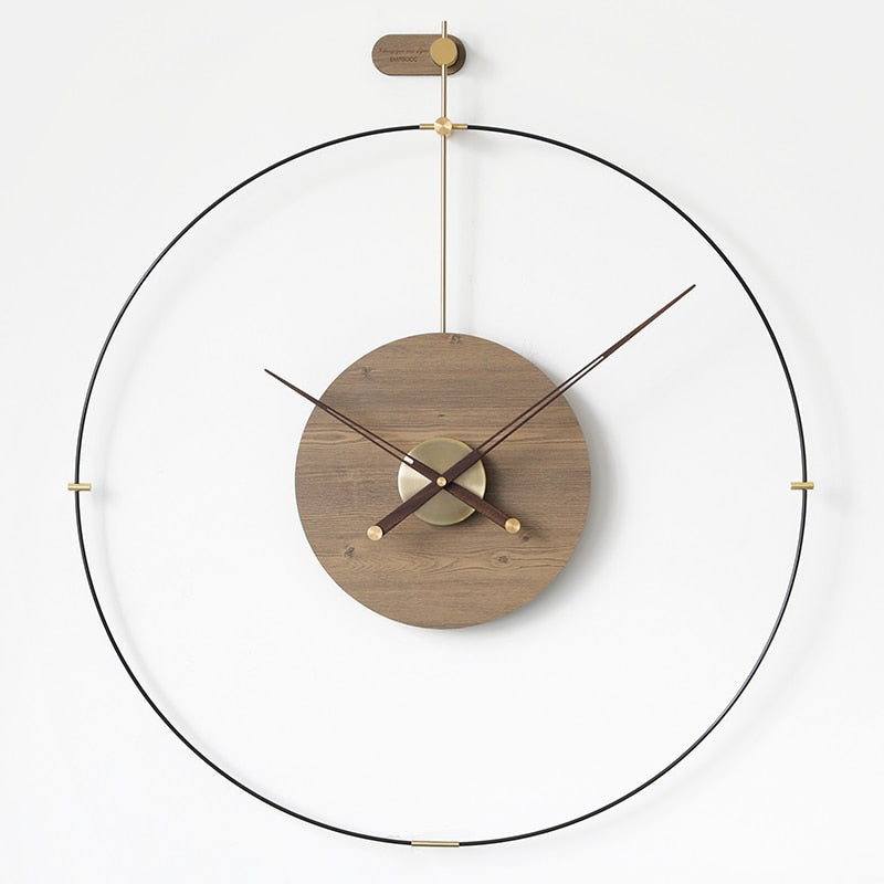 Nordic Luxury Wall Clock Modern Design Silent Large Wall Clocks Home Decor Creative Wood Metal Watch Living Room Home Decoration