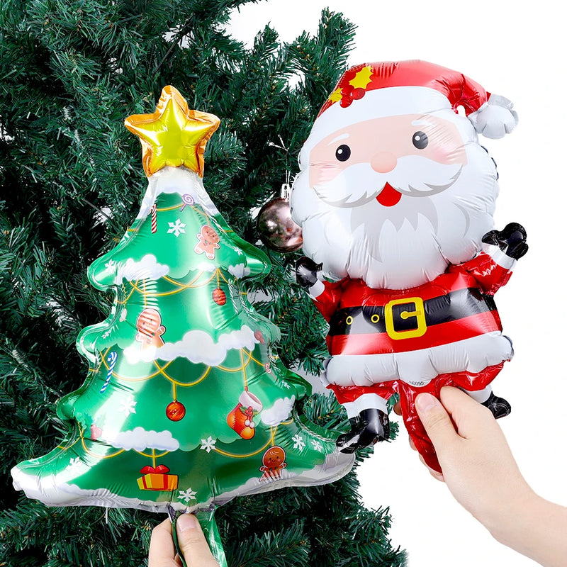 15/1Pcs Christmas Foil Balloons Santa Claus Xmas Tree Aluminum Balloons New Year Kids Gifts Toys Xmas Birthday Party Decorations