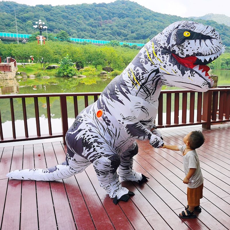 Adult Kids T-Rex Inflatable Dinosaur Costumes Suit Dress Anime Party Cosplay Carnival Halloween Costume For Man Woman