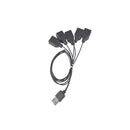 BRIKSMAX Light Accessories Black One to Seven USB Port Usb Hub for Building Block Led Light Kit 10220 42083 10260 10255