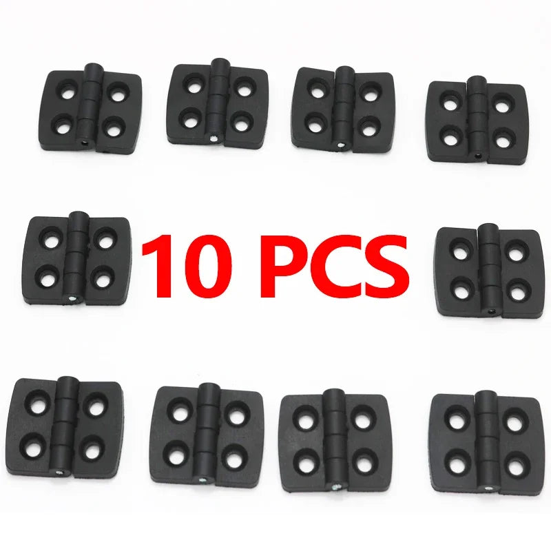 10PCS 40*30mm Small Hinges Black Mini Plastic Door Bearing Butt Cabinet Drawer Jewellery Box ABS Hinge For Furniture Hardware