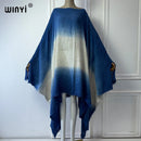 WINYI summer dress Tie-dyed sexy dress Women elegant robe Middle East Female kaftan abayas dubai luxury beach cover up Caftan