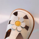 2024 New Summer Kids Sandals For Girls Leather Cuts-out Children Sandals Cute Flower Soft Sole Fashion Toddler Baby Shoes