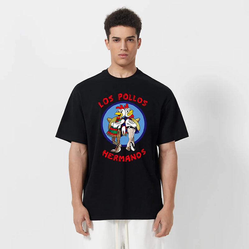 Men's Fashion T-Shirts 2023 Summer LOS POLLOS Hermanos T-shirt Men Chicken Brothers Short Sleeve TShirt Hipster Hot Sale Tops