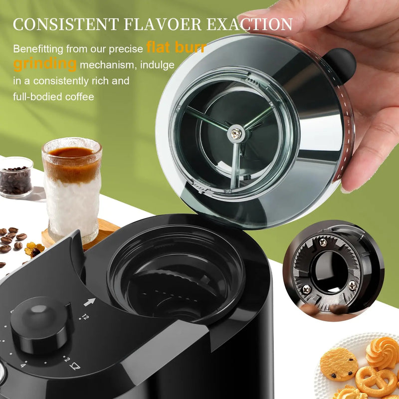 Electric Coffee Grinder Adjustable Burr Mill Coffee Bean Grinding with 28 Grind Settings for French Press Drip Espresso Coffee