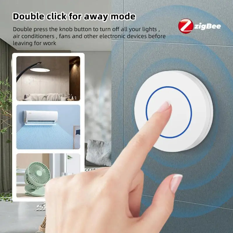 1-5PCS Tuya Zigbee Button Wireless Smart Scene Switch Automation Scenario Controller Smart Life Gadgets Zigbee Gateway Required