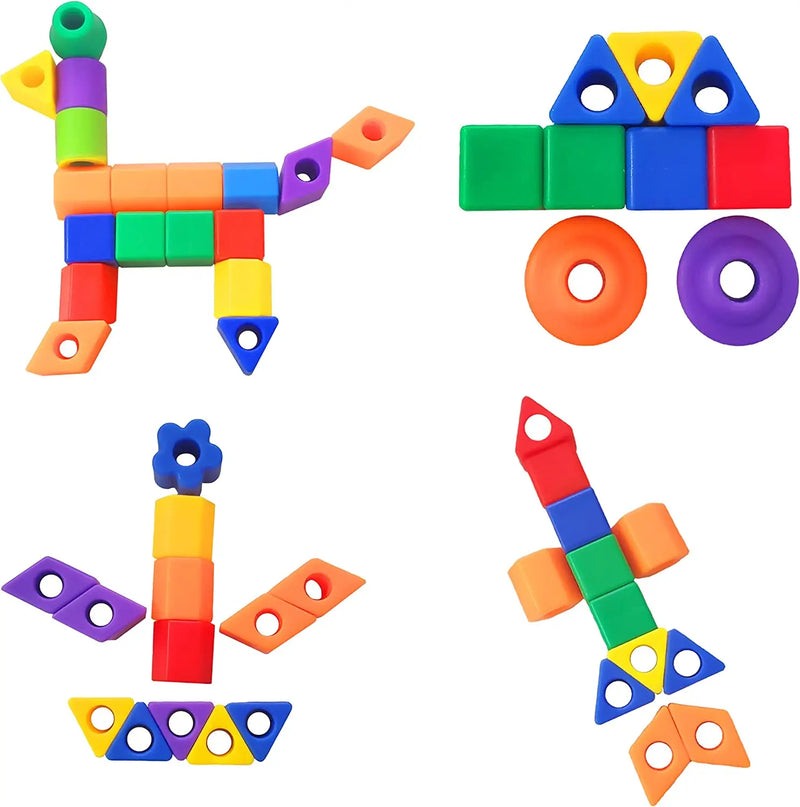 Stringing Beads Creative Children Kid Fine Motor Skill Handwork Geometric Threading Puzzle Cognition Toys