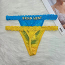 Custom Thong Panties with Name DIY Letter Waist Chain Body Jewelry Women Sexy Lace Bikini G-String Girl Christmas Cheeky Gift