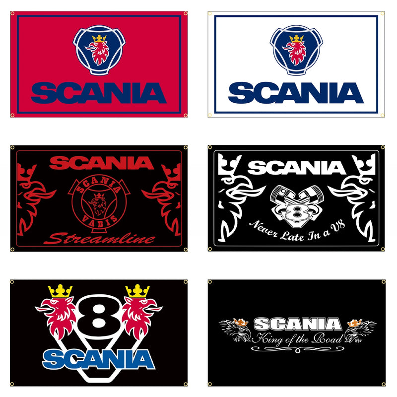 90X150CM 3x5Fts Scanias Flag Polyester Printed Car Banner For Decor