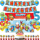 Superzings Birthday Party Supplies Balloon Banner Backdrop Tableware Cake Topper Party Decoration Baby Shower