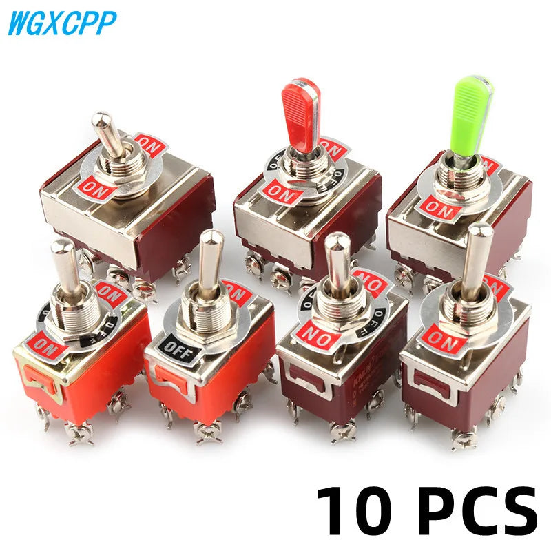 10 PCS,The Power Toggle Switch,ON-OFF/ON-OFF-ON,E-TEN Series,15A 250VAC,2/3/4/6Pin