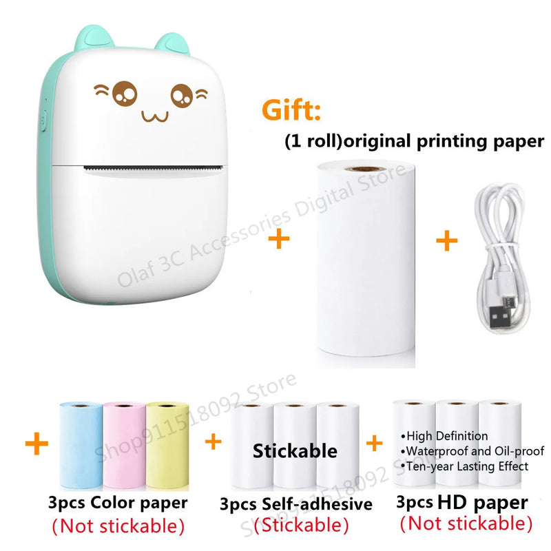 NEW Mini Portable Printer Thermal Adhesive Label Printers Photo Sticker Impresora Portátil Inkless Print For Mobile IOS Android